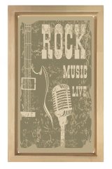 Rock Yaşamdır Tablosu Naturel Ahşap Çerçeve - 50x90