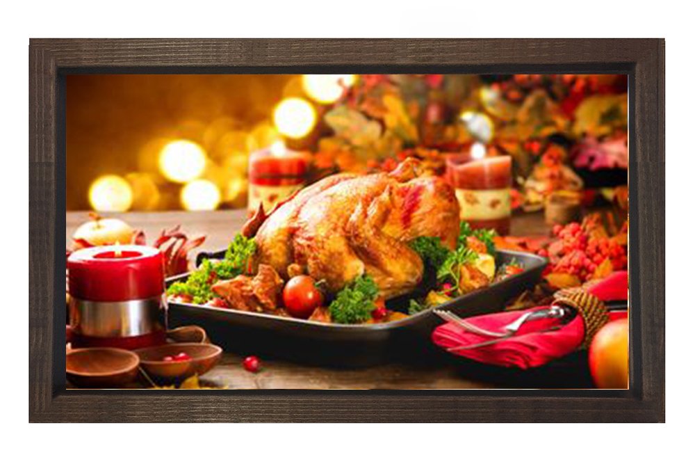 Aksam yemeği Tablosu Kahverengi Ahşap - 50x70