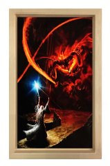 Baldrog VS Gandalf Tablosu Naturel Ahşap Çerçeve - 50x90