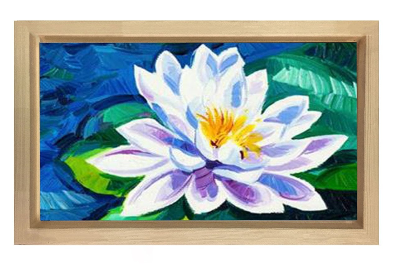 Nilüfer Yağlıboya Tablosu Naturel Ahşap - 50x70