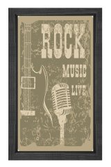 Rock Yaşamdır Tablosu Siyah Ahşap Çerçeve - 100x200