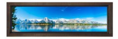 Ormanlı Göl Dağları Tablosu Kahverengi Ahşap Çerçeve - 90x30