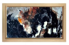 Soyut Reprodüksiyon Tablosu Naturel Ahşap - 100x200