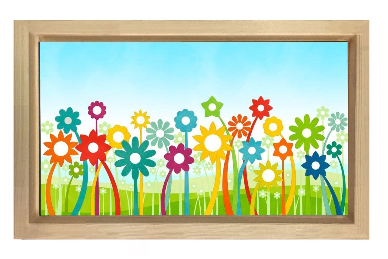  Çiçekler Tablosu Naturel Ahşap - 45x30