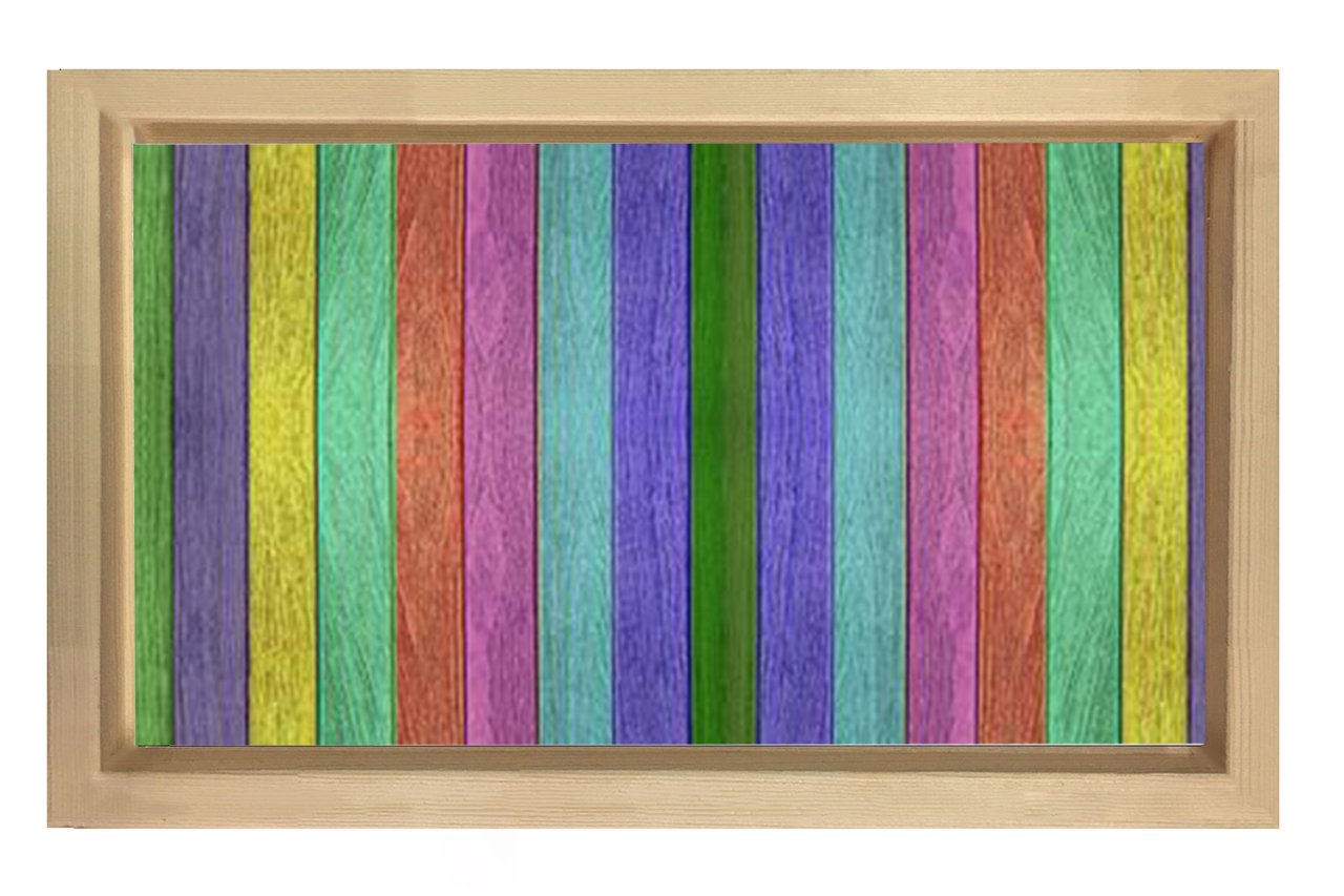 Renkli Ahşap Tablosu Naturel Ahşap Çerçeve - 100x150