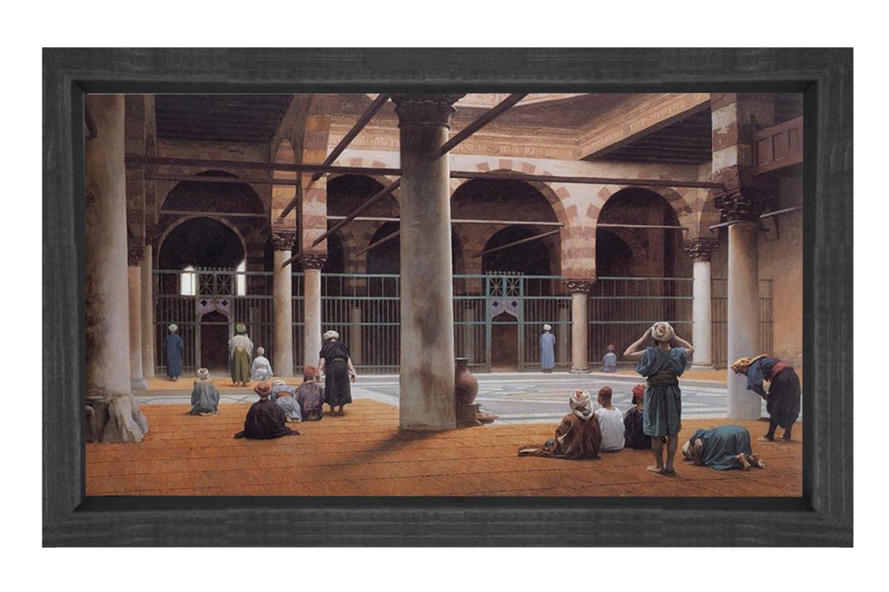 Camii Tablosu Siyah Ahşap Çerçeve - 100x150