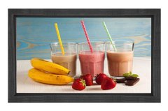 Lezzetli Milk Shakeler Tablosu Siyah Ahşap Çerçeve - 45x30