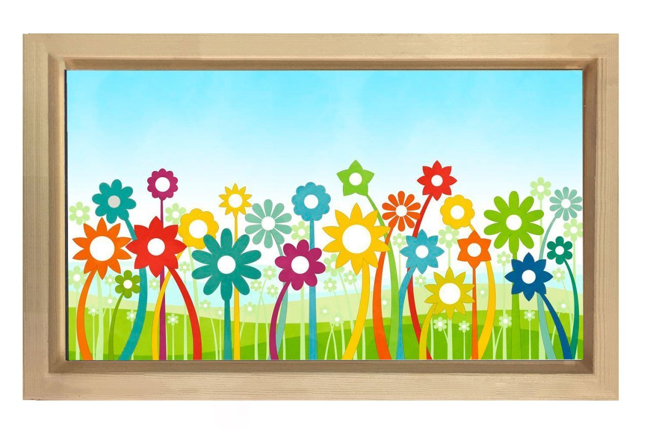  Çiçekler Tablosu Naturel Ahşap - 70x100
