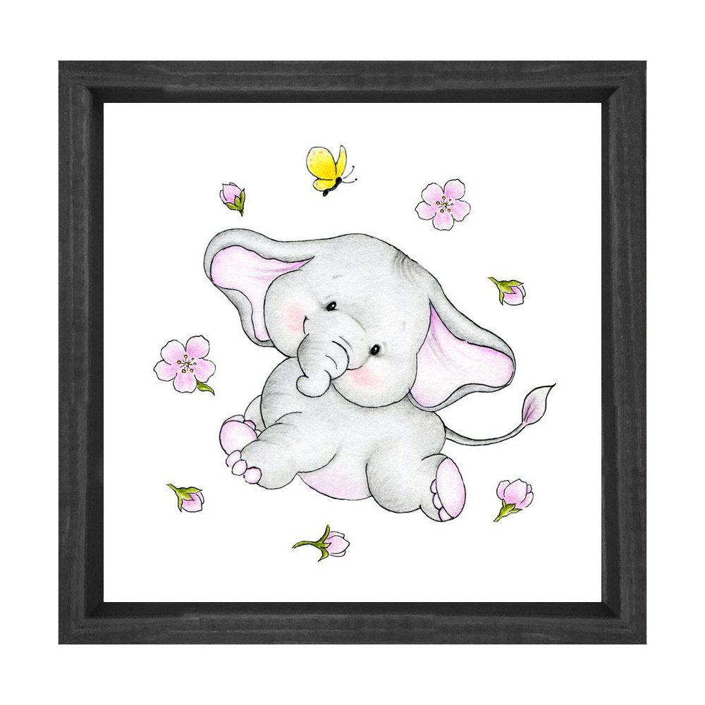 Filler Çiçekleri Tablosu Siyah Ahşap Çerçeve - 80x80