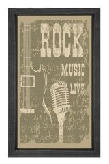 Rock Yaşamdır Tablosu Siyah Ahşap Çerçeve - 70x100
