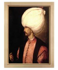 Sultan Süleyman Tablosu Naturel Ahşap Çerçeve - 100x200