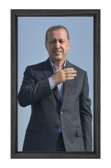 Sayın: Recep Tayyip Erdoğan Tablosu Siyah Ahşap Çerçeve - 100x150