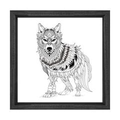 Kurt Boyama Tablo Tablosu Siyah Ahşap Çerçeve - 30x30