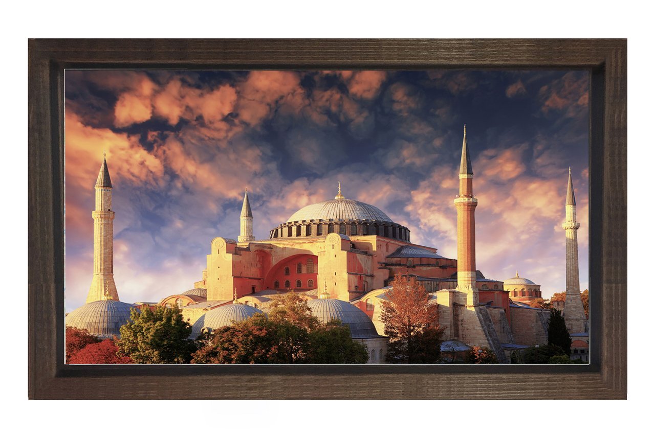 Camii Tablosu Kahverengi Ahşap Çerçeve - 100x200