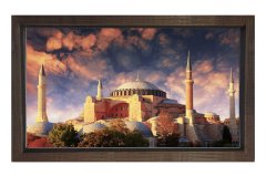 Camii Tablosu Kahverengi Ahşap Çerçeve - 100x200