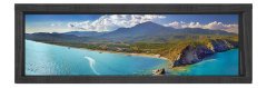 Dağ Kıyı Manzarası Tablosu Siyah Ahşap Çerçeve - 90x30