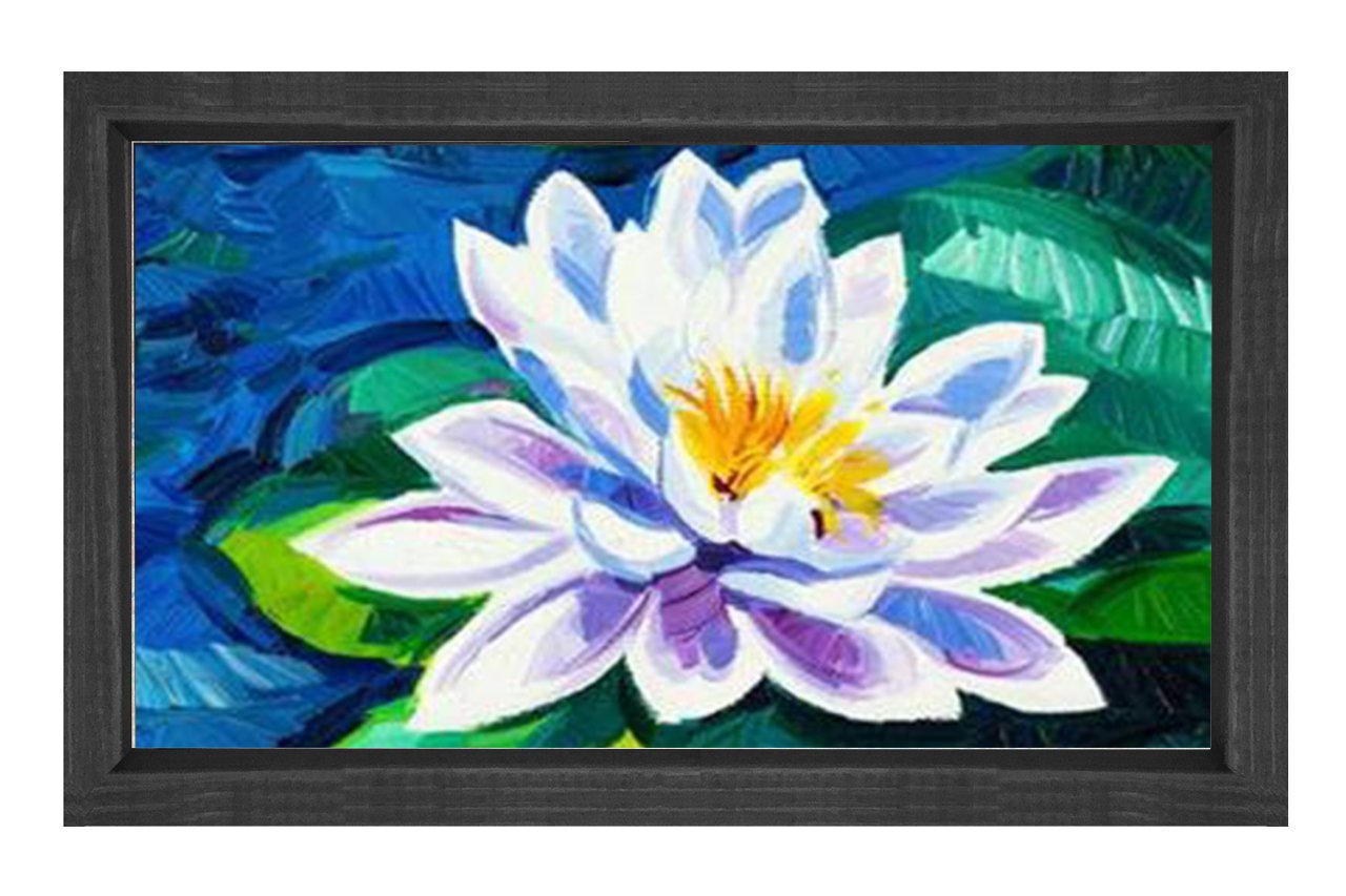 Nilüfer Yağlıboya Tablosu Siyah Ahşap - 70x100