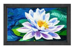 Nilüfer Yağlıboya Tablosu Siyah Ahşap - 70x100