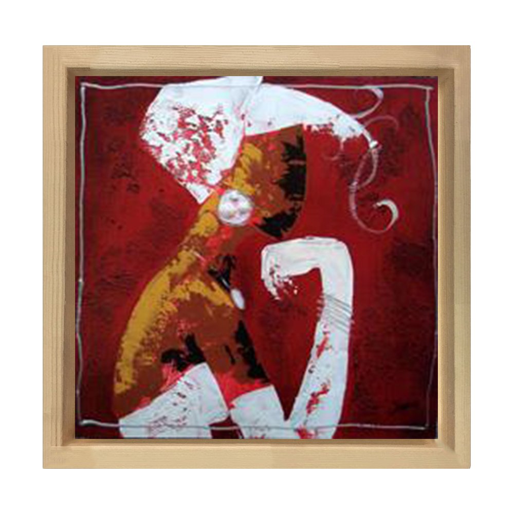 Elite Kadın Tablosu Naturel Ahşap Çerçeve - 40x40