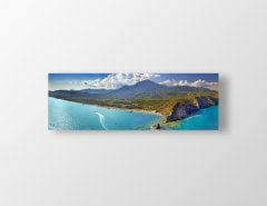 Dağ Kıyı Manzarası Tablosu Çerçevesiz - 120x40