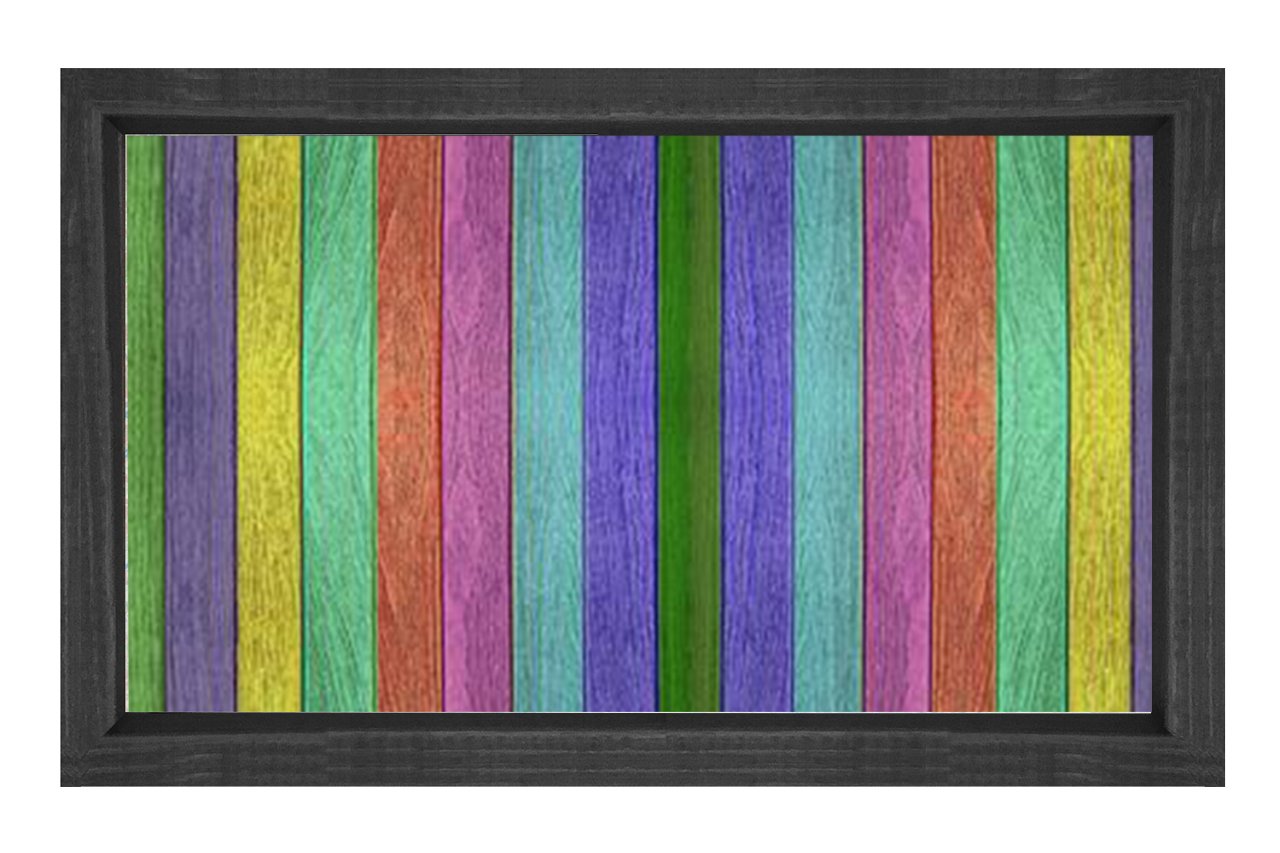 Renkli Ahşap Tablosu Siyah Ahşap Çerçeve - 100x200