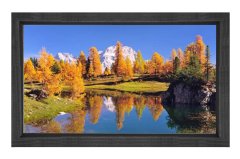 Sonbahar Ve Göl Tablosu Siyah Ahşap Çerçeve - 50x90