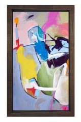Soyut Reprodüksiyon Tablosu Kahverengi Ahşap - 50x70