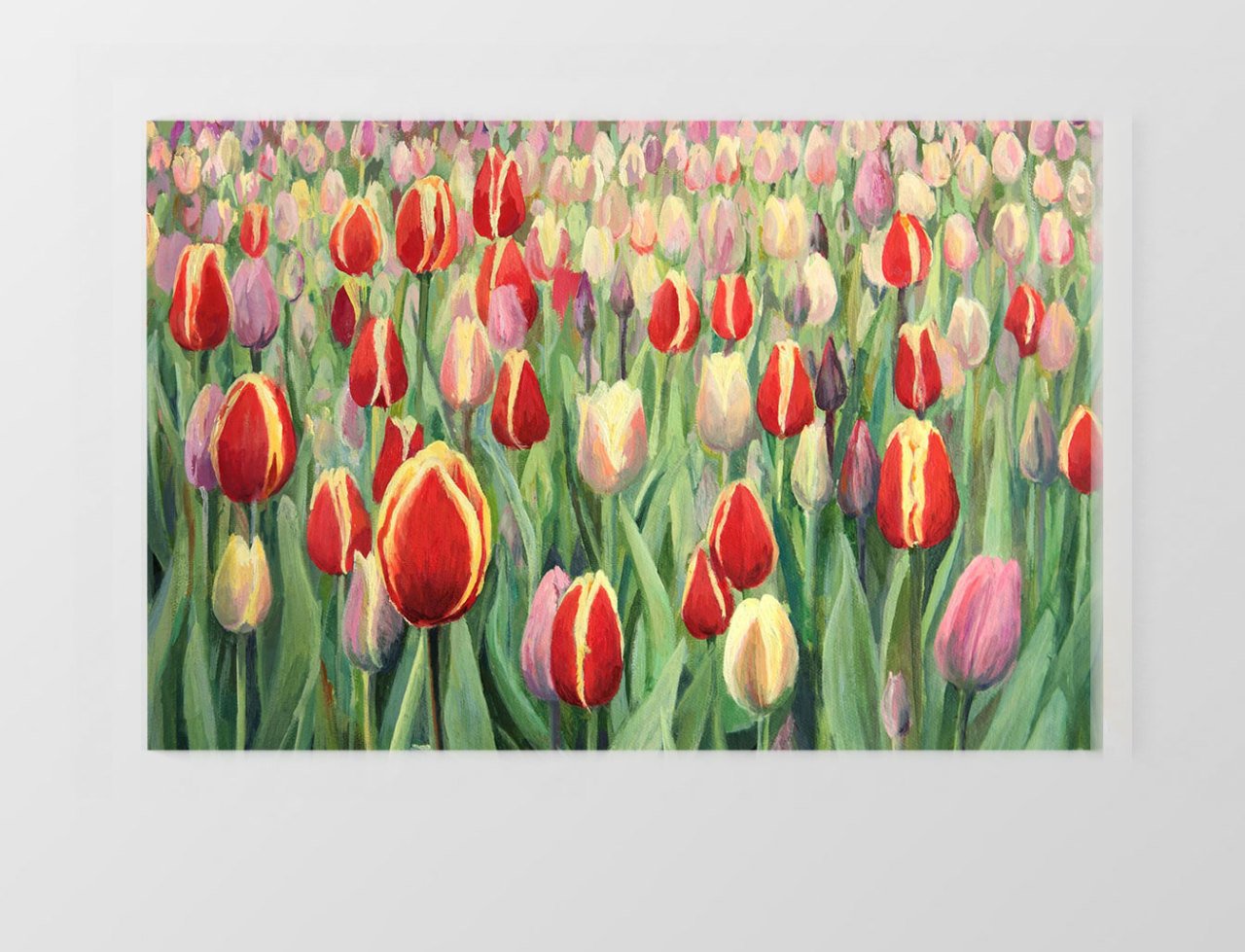 Gül Bahçesi Çiçekleri Tablosu Çerçevesiz - 30x30