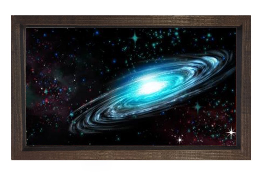 Evren ve Uzay Tablosu Kahverengi Ahşap - 50x90