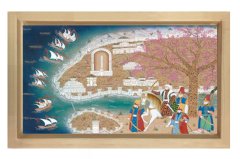 Osmanlı ve Deniz Seferi Tablosu Naturel Ahşap Çerçeve - 100x200