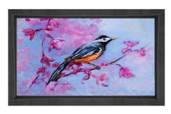 Kuş Tablosu Siyah Ahşap Çerçeve - 100x200