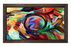 Soyut Reprodüksiyon Tablosu Kahverengi Ahşap - 100x200