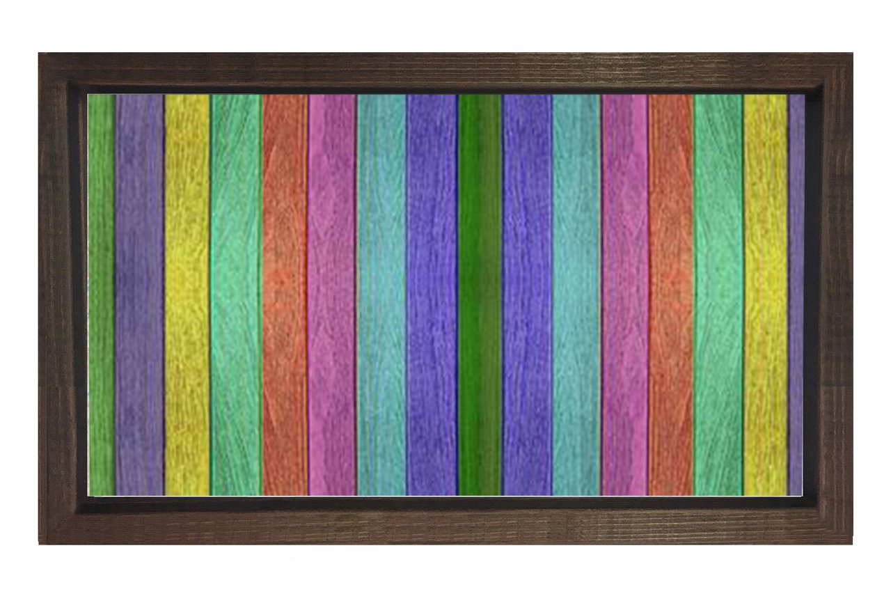 Renkli Ahşap Tablosu Kahverengi Ahşap Çerçeve - 100x150