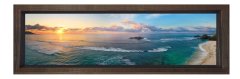 Gökyüzü ve Deniz Tablosu Kahverengi Ahşap Çerçeve - 150x50