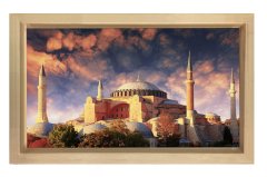 Camii Tablosu Naturel Ahşap Çerçeve - 45x30