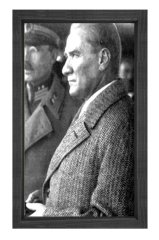 Atatürk Tablosu Siyah Ahşap - 100x150