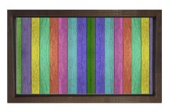 Renkli Ahşap Tablosu Kahverengi Ahşap Çerçeve - 45x30