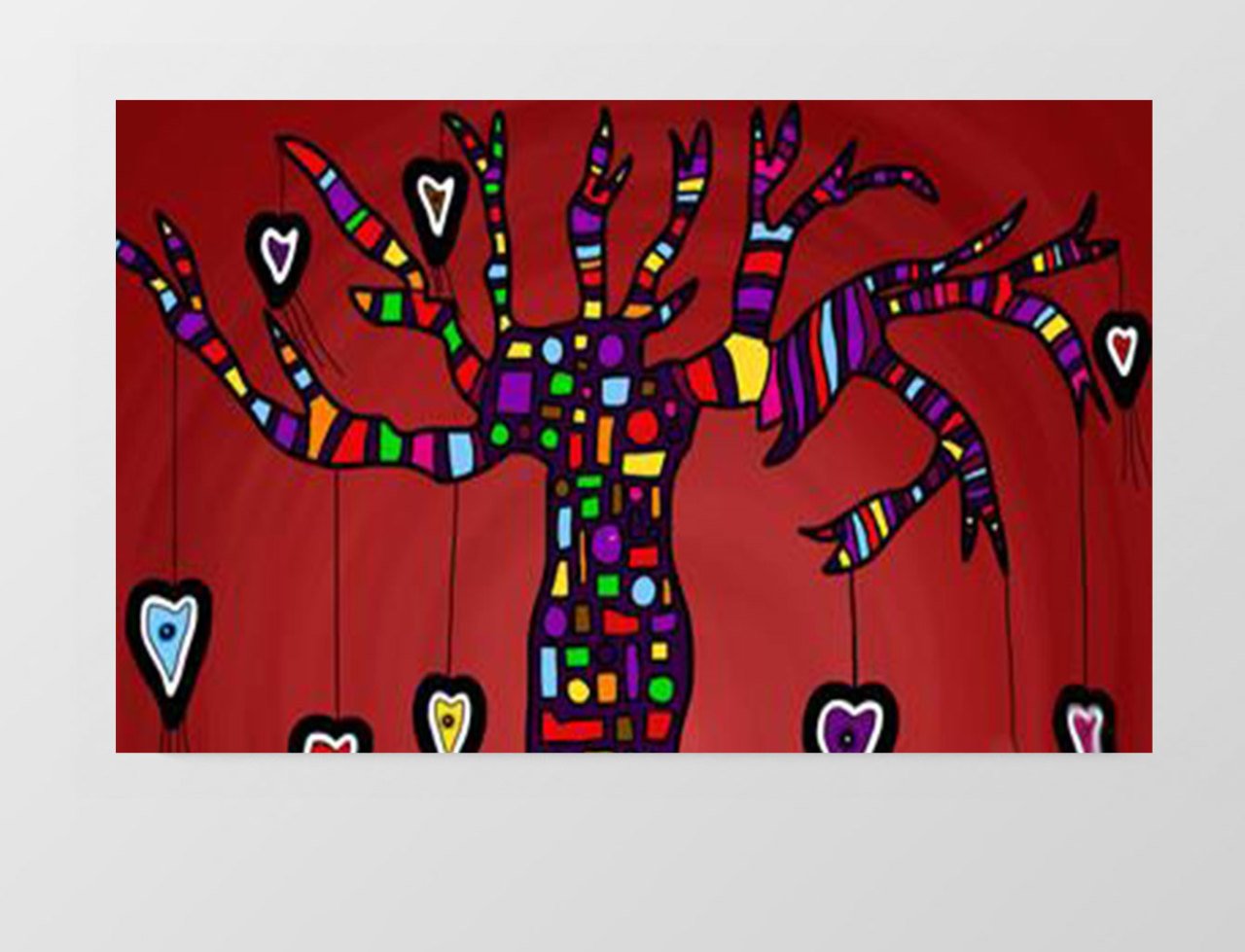 Soyut Ağaç Tablosu Çerçevesiz - 100x150