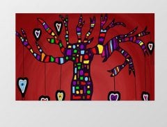 Soyut Ağaç Tablosu Çerçevesiz - 100x150