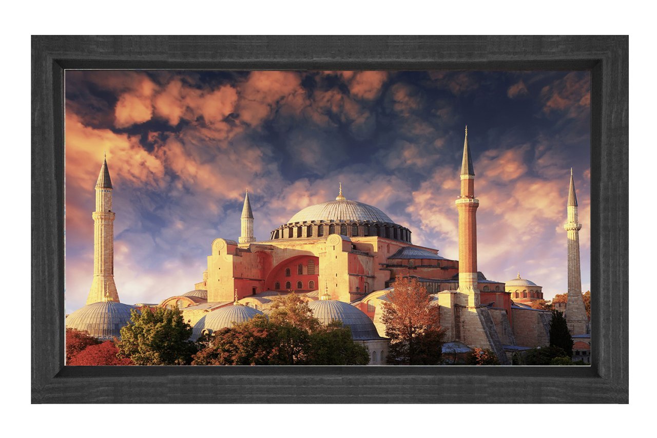 Camii Tablosu Siyah Ahşap Çerçeve - 100x200