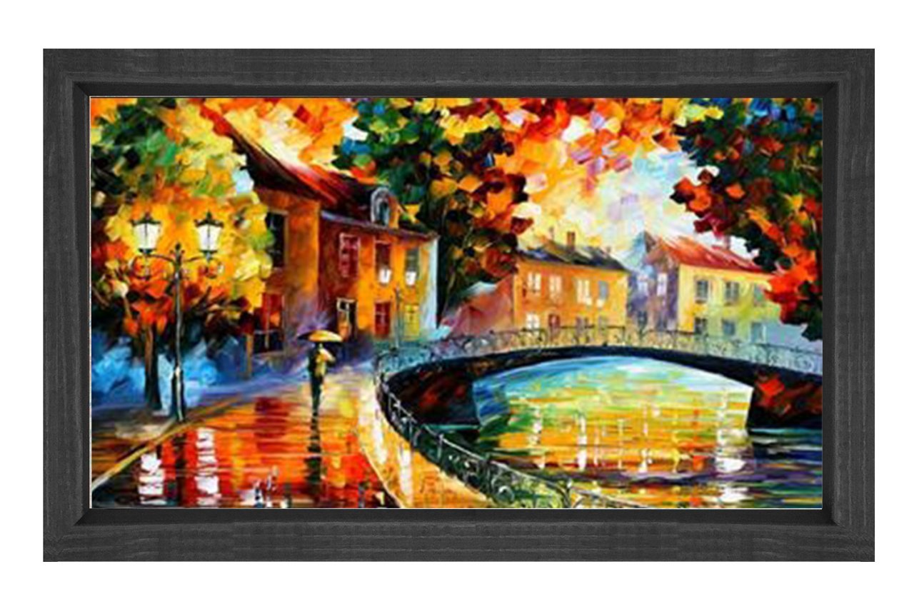 Köprülü Şehir Reprödiksiyon Tablosu Siyah Ahşap - 100x150