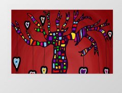 Soyut Ağaç Tablosu Çerçevesiz - 50x70