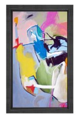 Soyut Reprodüksiyon Tablosu Siyah Ahşap - 45x30