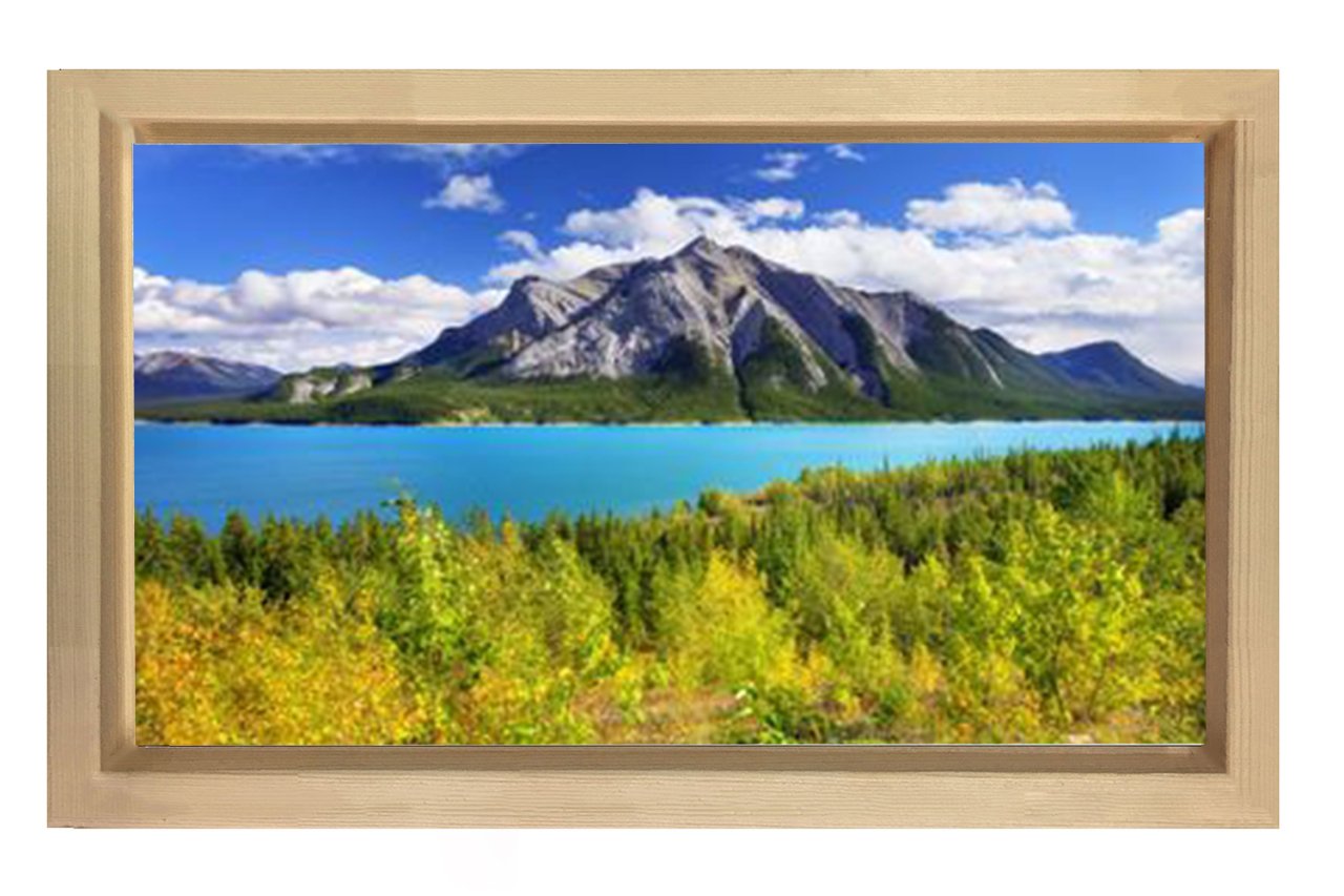 Muhtesem Doğa Manzarası Tablosu Naturel Ahşap Çerçeve - 100x200