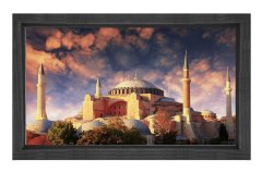 Camii Tablosu Siyah Ahşap Çerçeve - 50x90