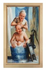 Mutluluğun Resmi Tablosu Naturel Ahşap - 45x30