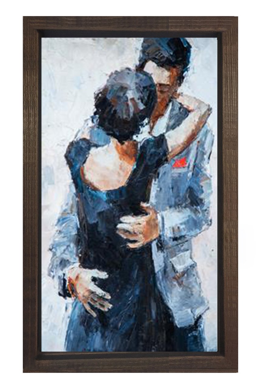 Romantik Dans Tablosu Kahverengi Ahşap Çerçeve - 100x150