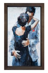 Romantik Dans Tablosu Kahverengi Ahşap Çerçeve - 100x150