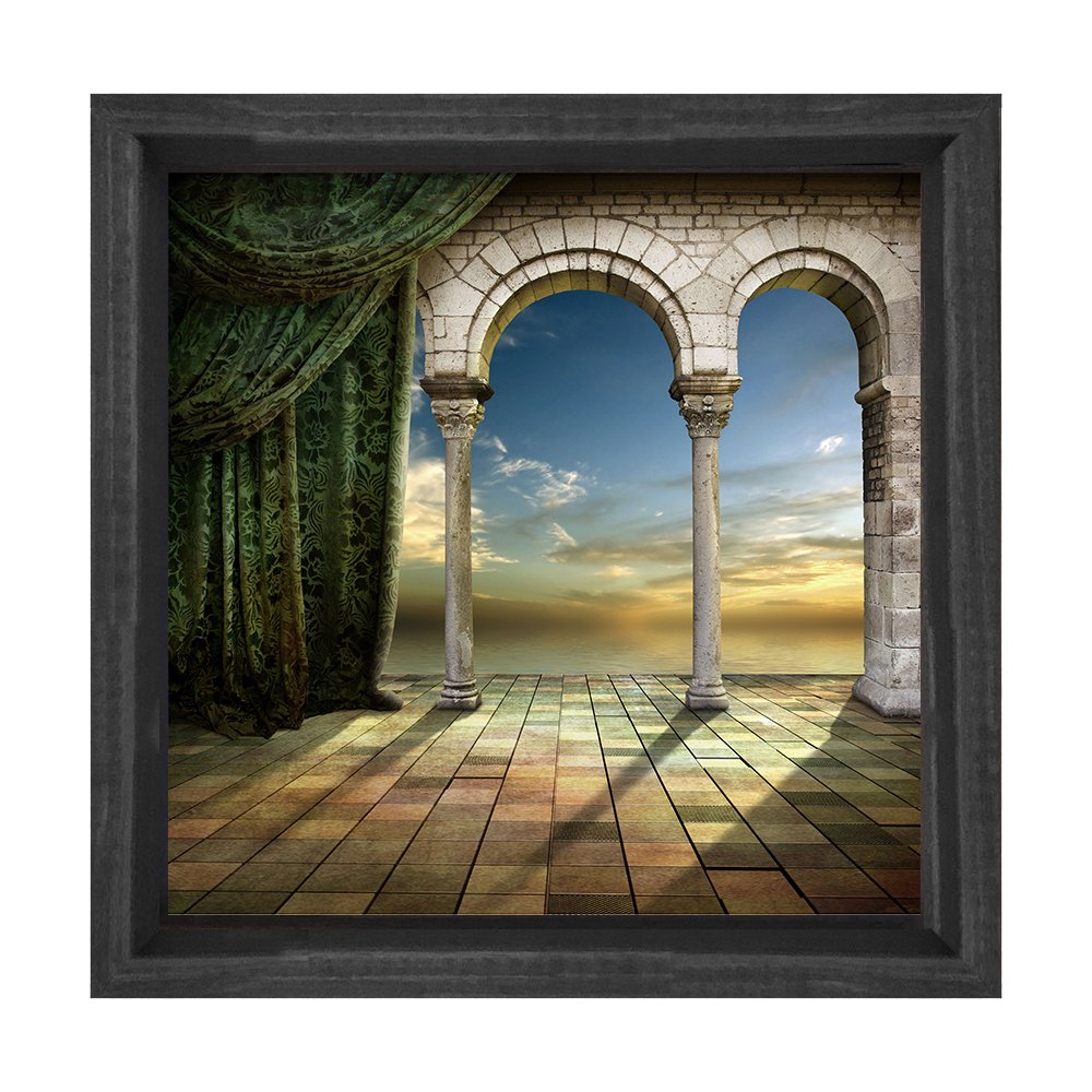 Gökyüzü Avlusu Tablosu Siyah Ahşap Çerçeve - 70x70
