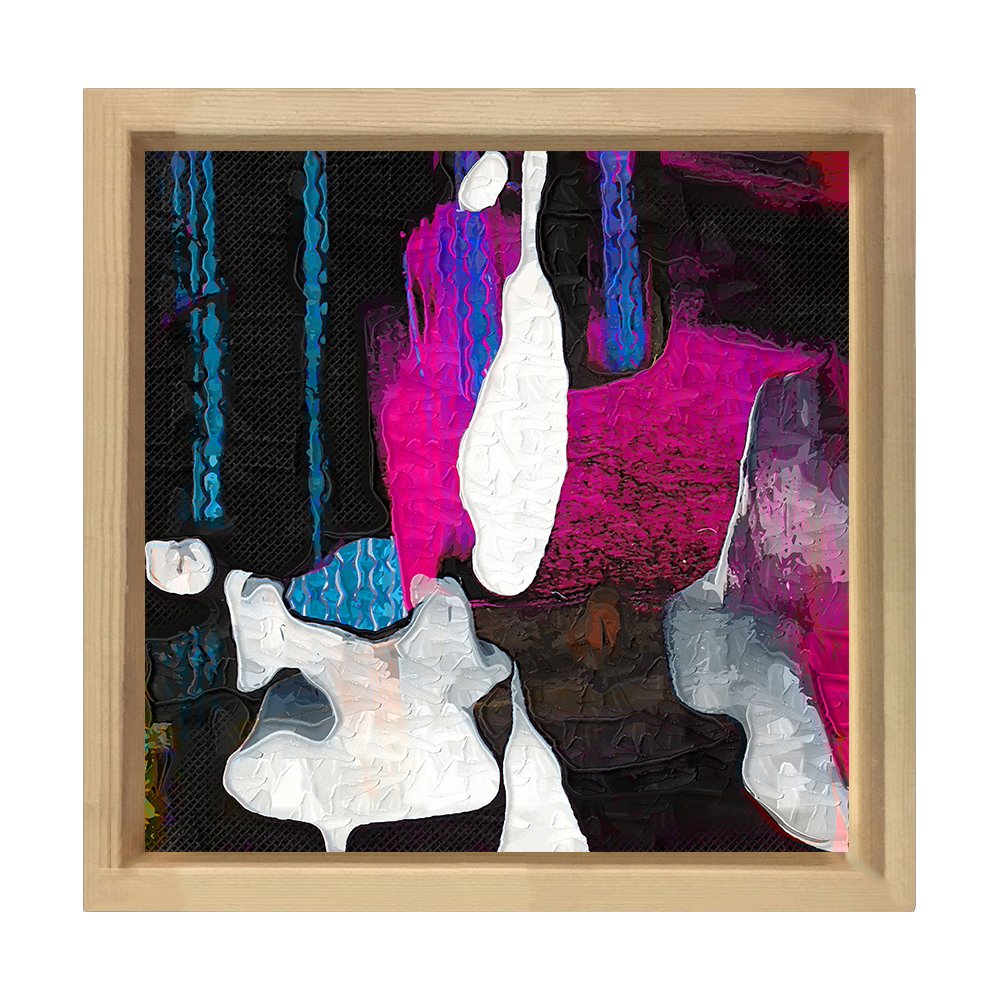 Soyut Reprodüksiyon Tablosu Naturel Ahşap Çerçeve - 70x70
